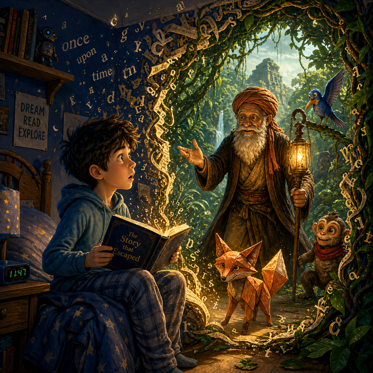 Spud and Talib entering the story jungle